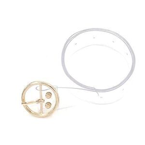 7917 Trendy Chic Transparent Women Buckle Belt Wide Waist Waistband Clear